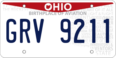 OH license plate GRV9211