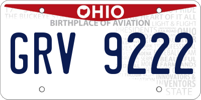 OH license plate GRV9222