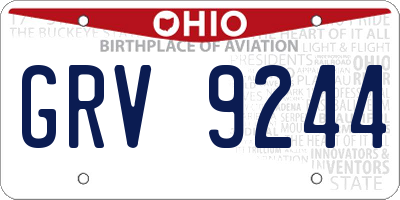 OH license plate GRV9244