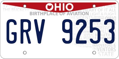 OH license plate GRV9253