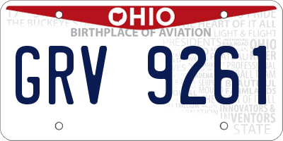 OH license plate GRV9261