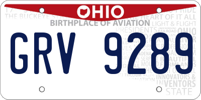 OH license plate GRV9289