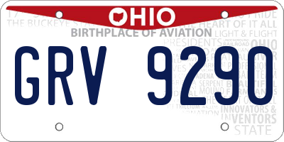 OH license plate GRV9290