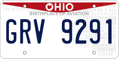 OH license plate GRV9291