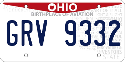 OH license plate GRV9332