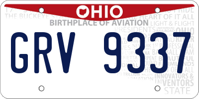 OH license plate GRV9337