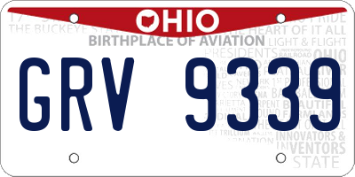 OH license plate GRV9339