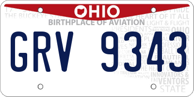 OH license plate GRV9343