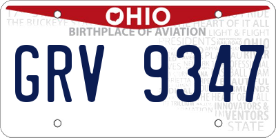 OH license plate GRV9347