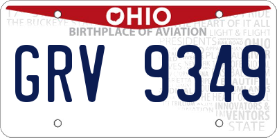 OH license plate GRV9349