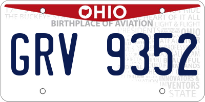 OH license plate GRV9352