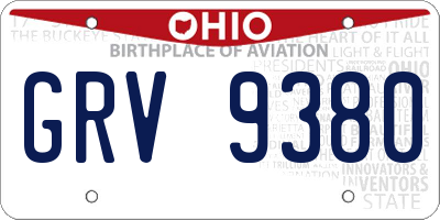OH license plate GRV9380