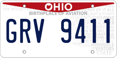 OH license plate GRV9411