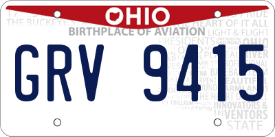 OH license plate GRV9415
