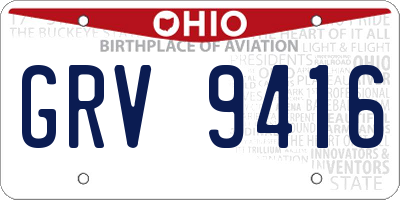 OH license plate GRV9416
