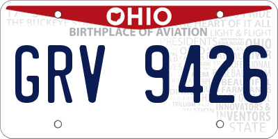 OH license plate GRV9426
