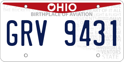 OH license plate GRV9431