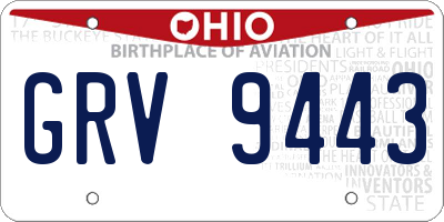 OH license plate GRV9443