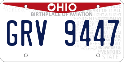 OH license plate GRV9447