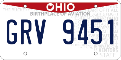 OH license plate GRV9451