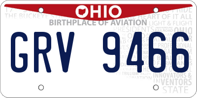 OH license plate GRV9466