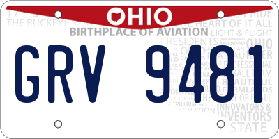 OH license plate GRV9481