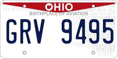 OH license plate GRV9495