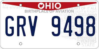 OH license plate GRV9498