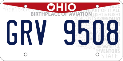 OH license plate GRV9508