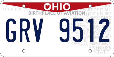 OH license plate GRV9512