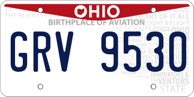 OH license plate GRV9530