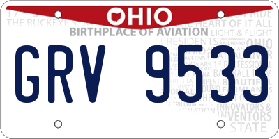 OH license plate GRV9533