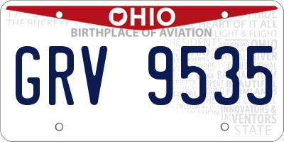 OH license plate GRV9535