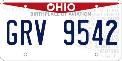 OH license plate GRV9542