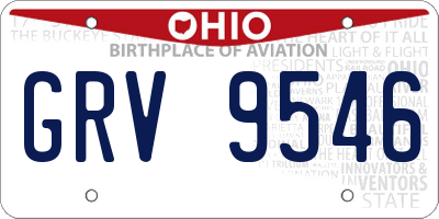 OH license plate GRV9546