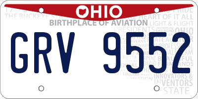 OH license plate GRV9552