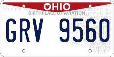 OH license plate GRV9560