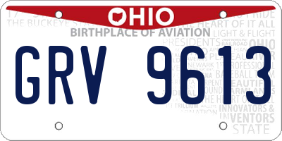 OH license plate GRV9613