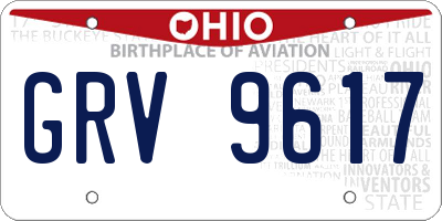 OH license plate GRV9617