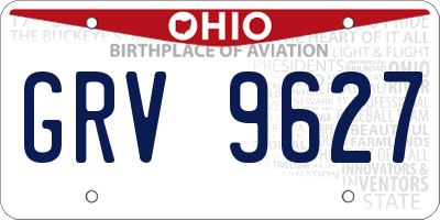 OH license plate GRV9627