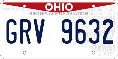 OH license plate GRV9632