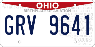 OH license plate GRV9641