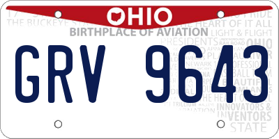OH license plate GRV9643