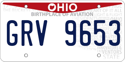 OH license plate GRV9653