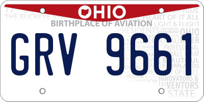OH license plate GRV9661
