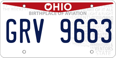 OH license plate GRV9663