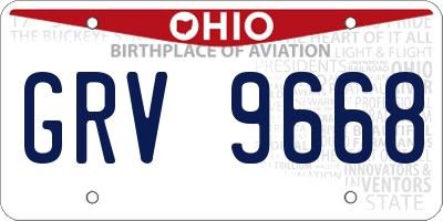OH license plate GRV9668