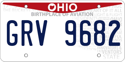 OH license plate GRV9682