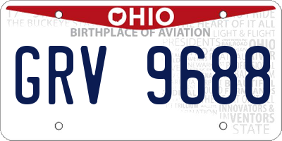 OH license plate GRV9688