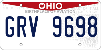 OH license plate GRV9698